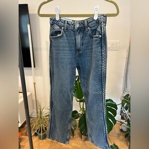 NWT Women’s H&M Divided Straight High Waisted Braided Detail Jeans